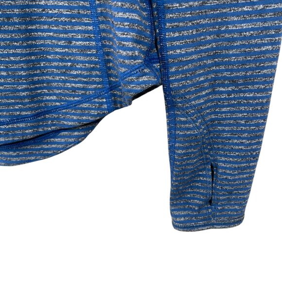 Lululemon Run: Ice Queen Size 6 Long Sleeve Slope Stripe Limitless Blue Top - Picture 6 of 7